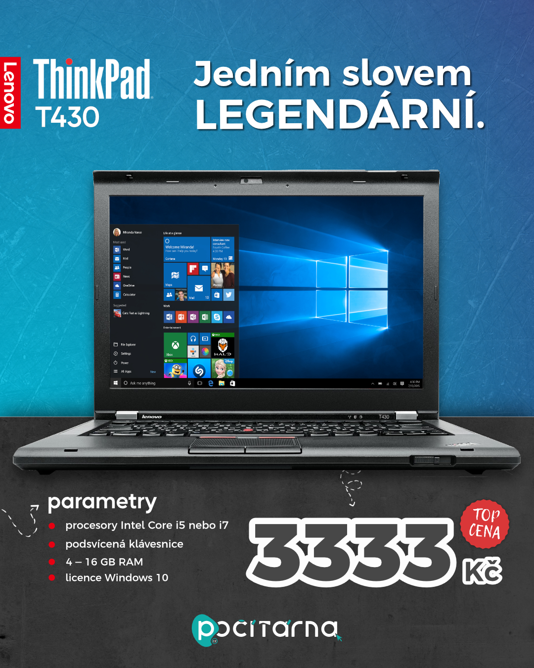 Notebook, který má slova spolehlivý a kvalitní skoro jako příjmení