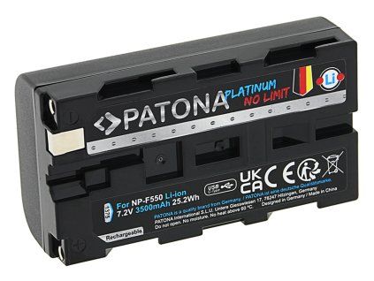 Aku Sony NP-F550/F330/F570 3500mAh Li-Ion Platinum USB-C nabíjení