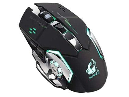 Bezdrátová Nabíjecí Silent Myš FREE WOLF X8 s LED podsvícením - Černá