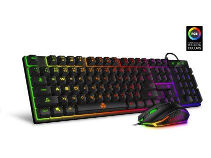 CONNECT IT BATTLE herní combo drátová klávesnice + myš, černá  CKM-3200-CS