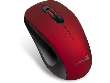 CONNECT IT "MUTE" bezdrátová optická tichá myš, USB, červená  CMO-2230-RD