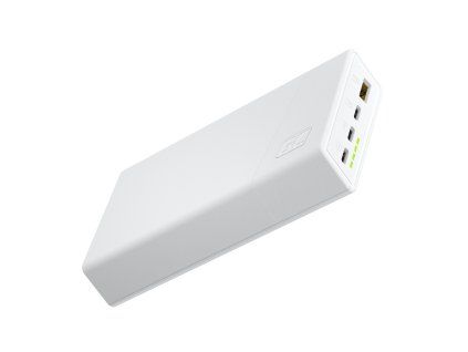 green cell gc powerplay 20s white power bank 20000mah 225w pd usb c with fast charging portable phone charger for iphone 15 14